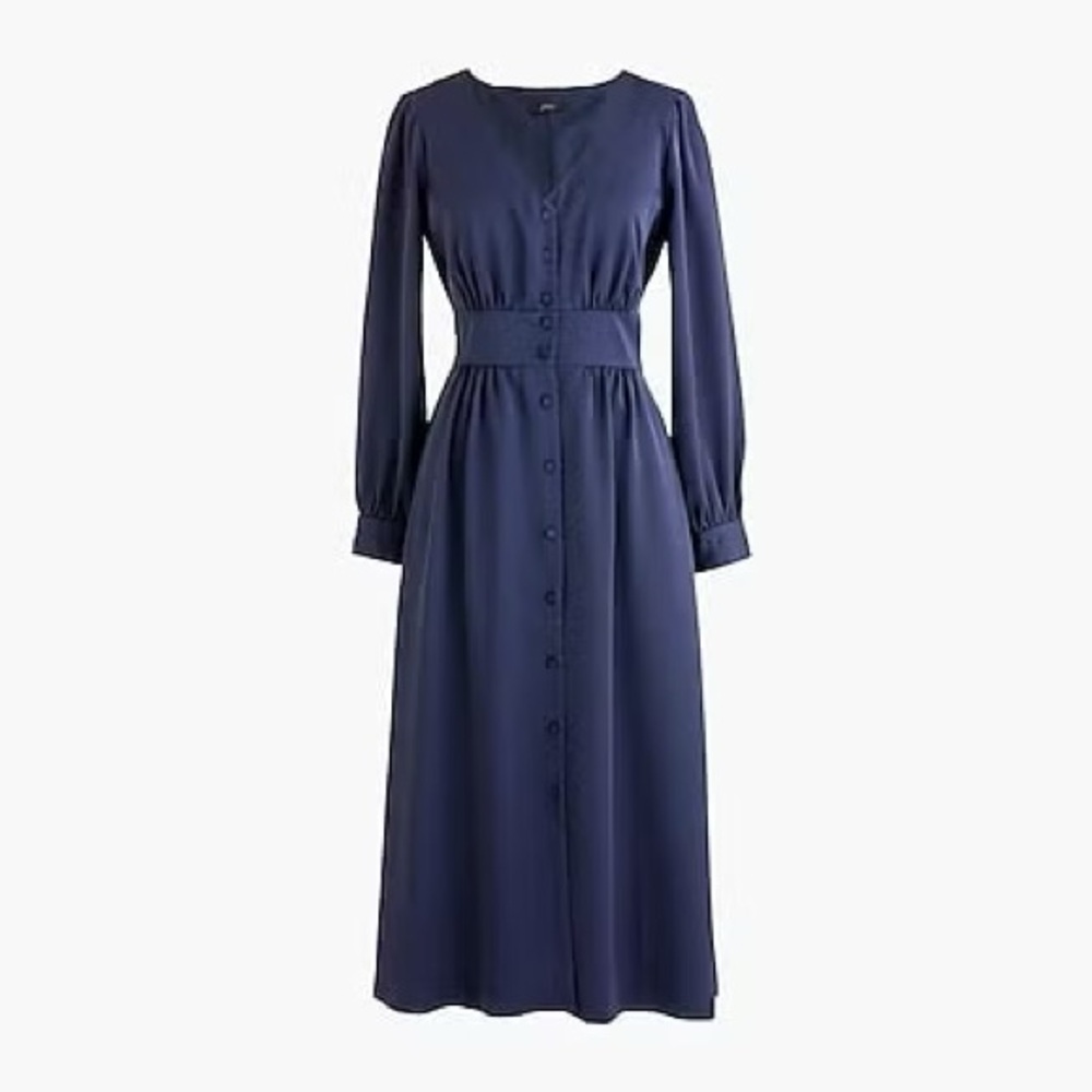 Jcrew Button-front A-line midi dress